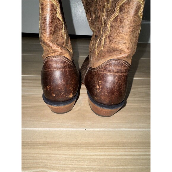 Justin cowboy boots mens 9 D Western Distressed Vintage Goat Leather main image 4